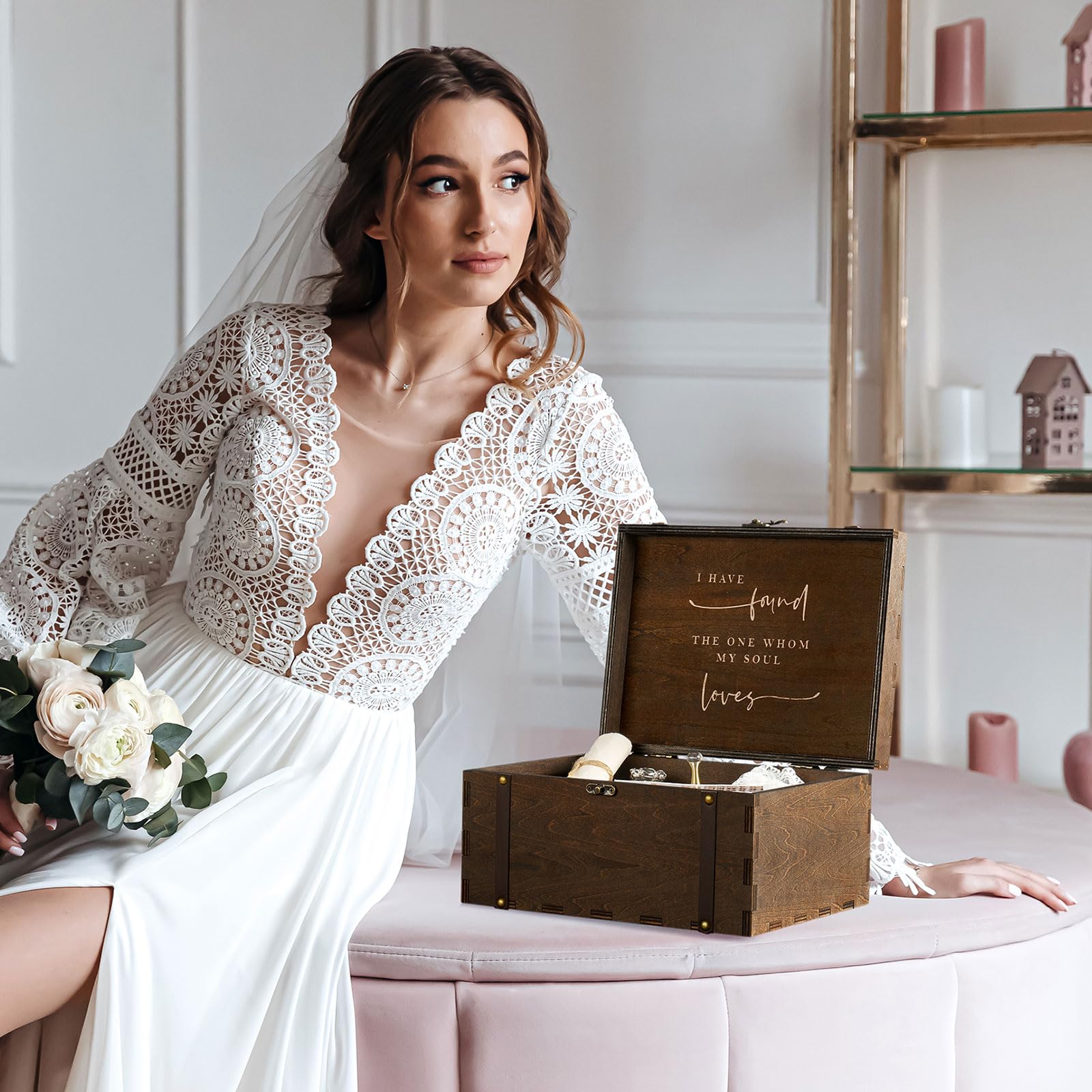 AW BRIDAL staged gift setting showing elegant presentation for bridal showers