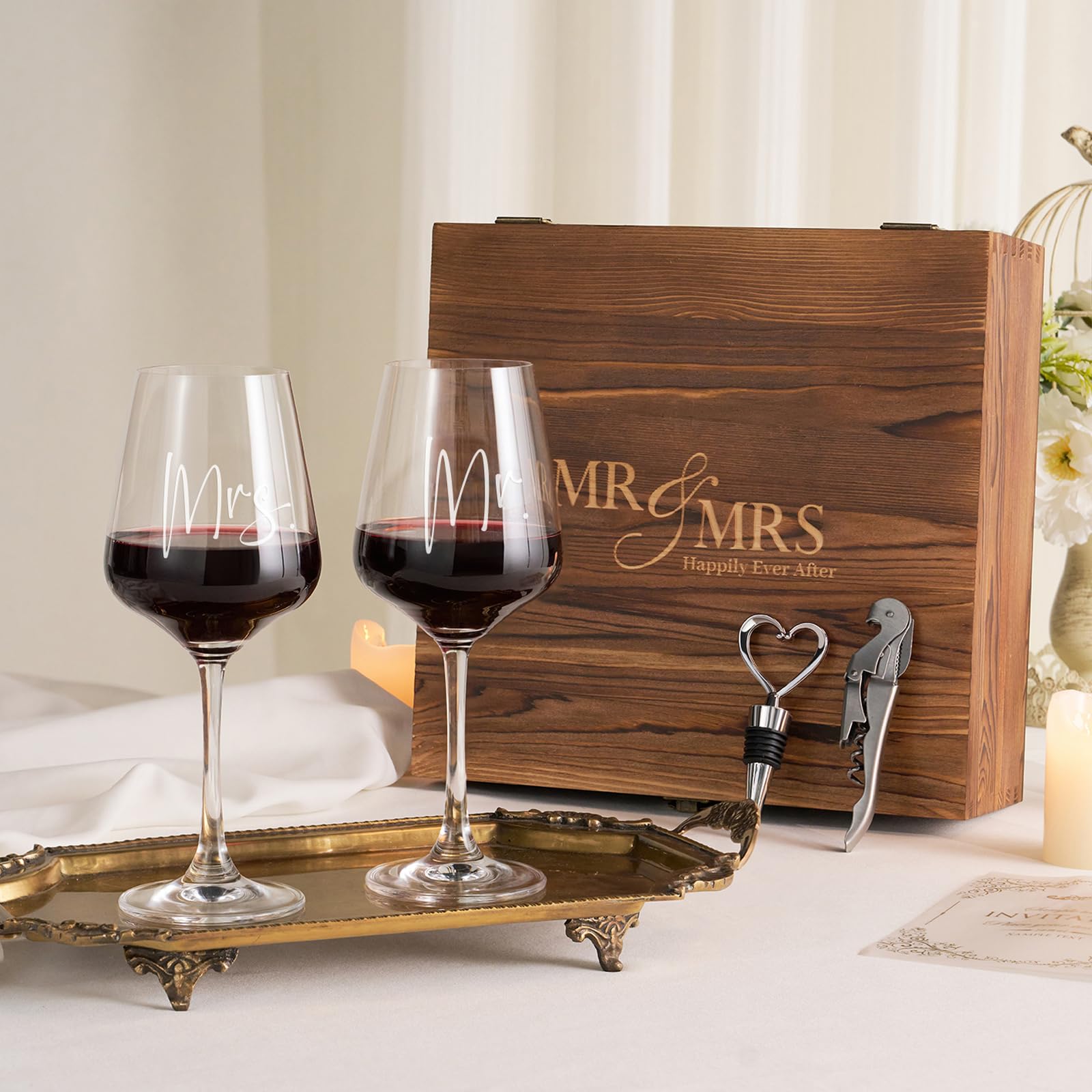 AW BRIDAL wooden keepsake box engraved lid highlighting natural pine