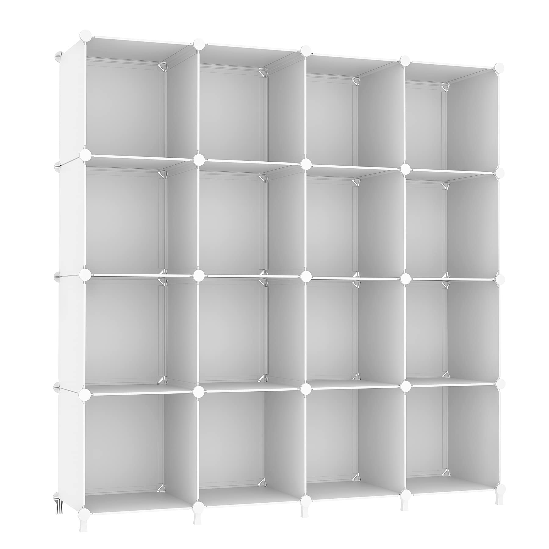 AWTATOS front view of 16-cube white organizer showing neat storage and accessibility