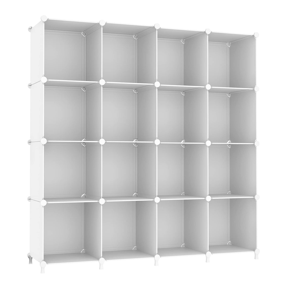 AWTATOS front view of 16-cube white organizer showing neat storage and accessibility