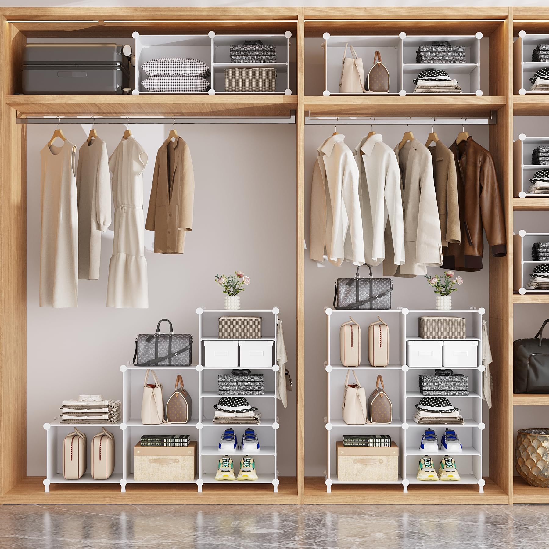 AWTATOS metal frame detail showing reinforced structure and sturdier shelving benefit