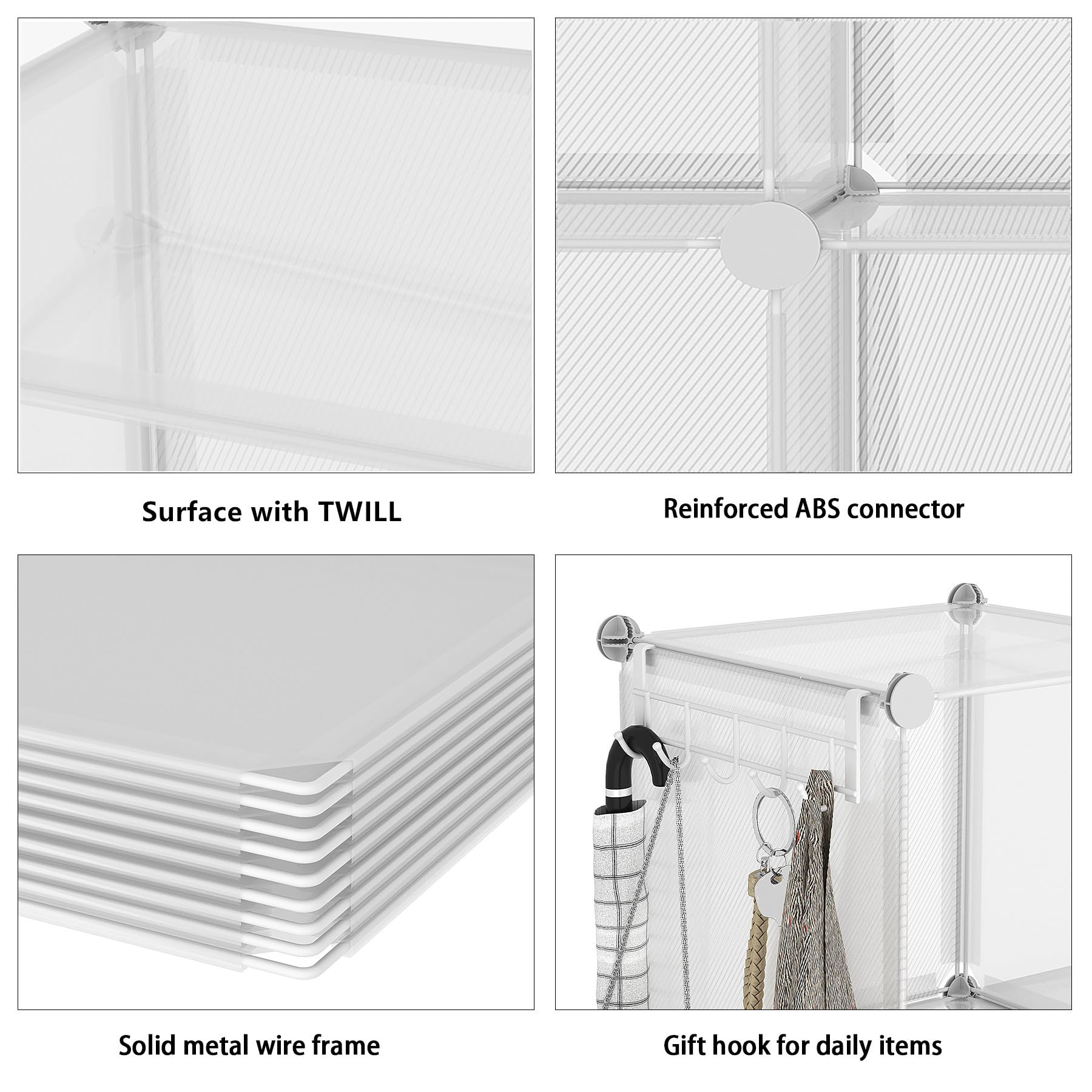 AWTATOS metal frame edge and panel fit ensuring sturdy shelf support