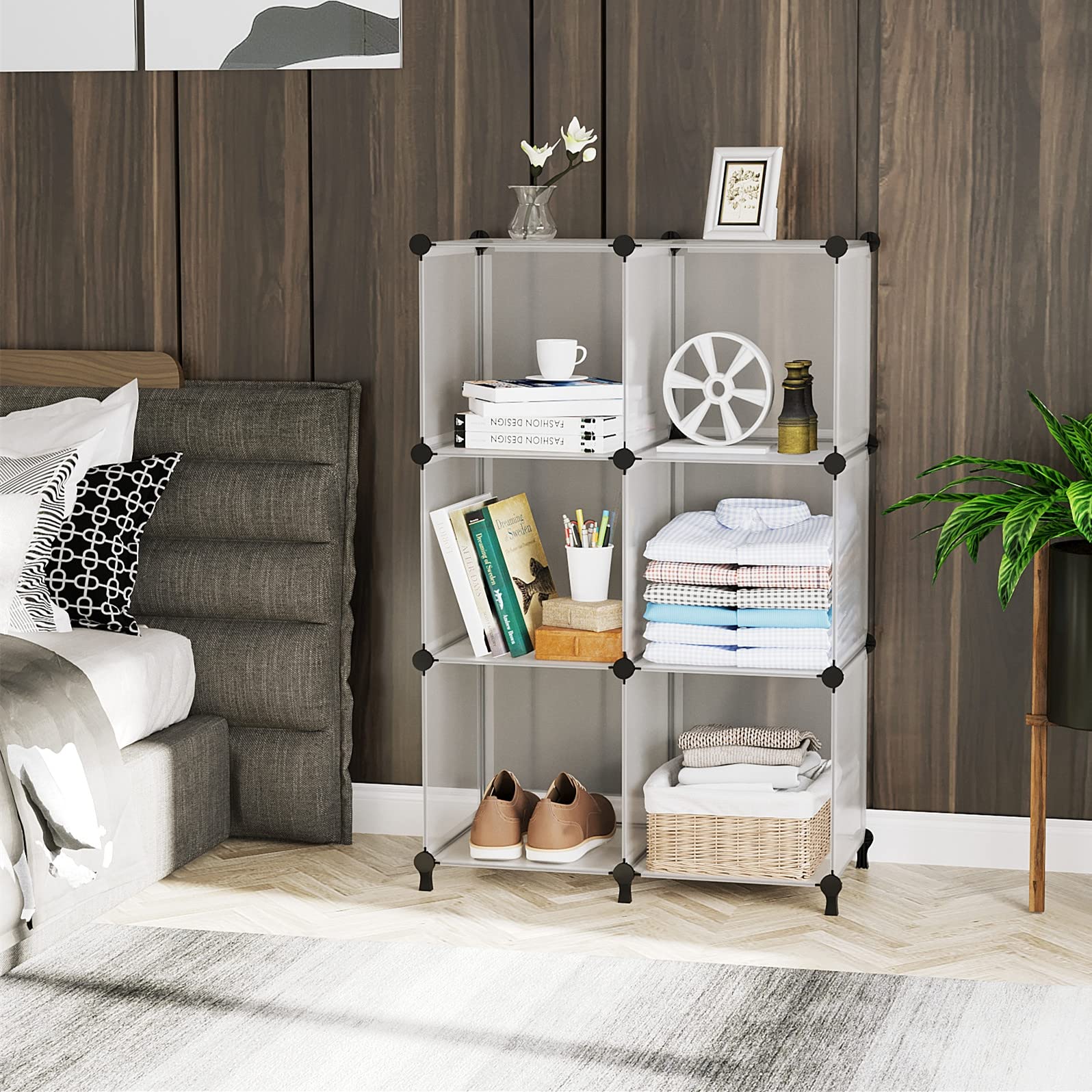 AWTATOS organizer inside closet showing space-saving benefit