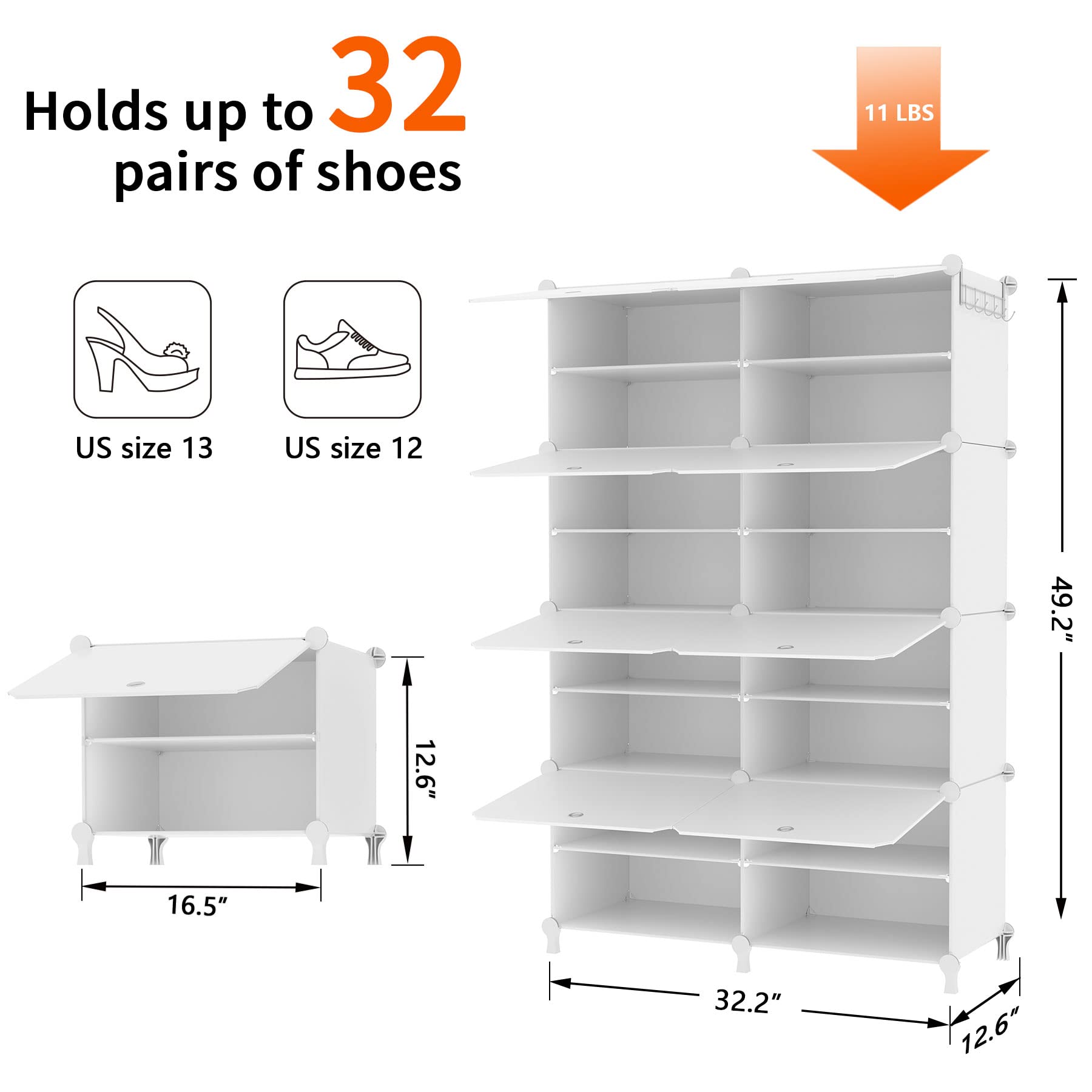 AWTATOS interior with shoes neatly arranged demonstrating space-saving benefit