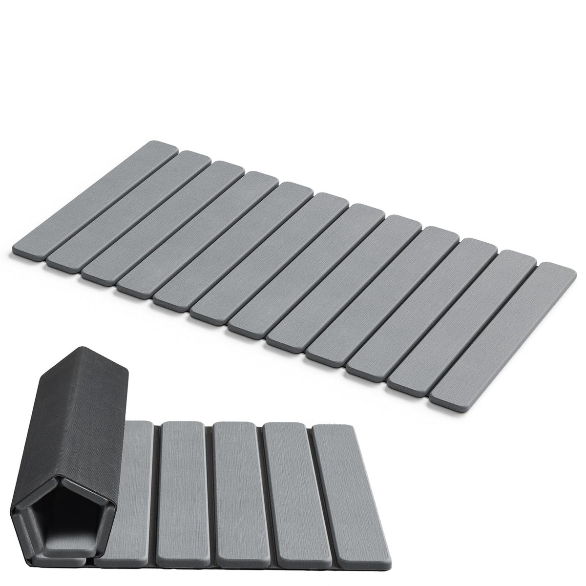 AWW front view showing grey diatomaceous stone mat and compact shape, highlights quick-dry benefit