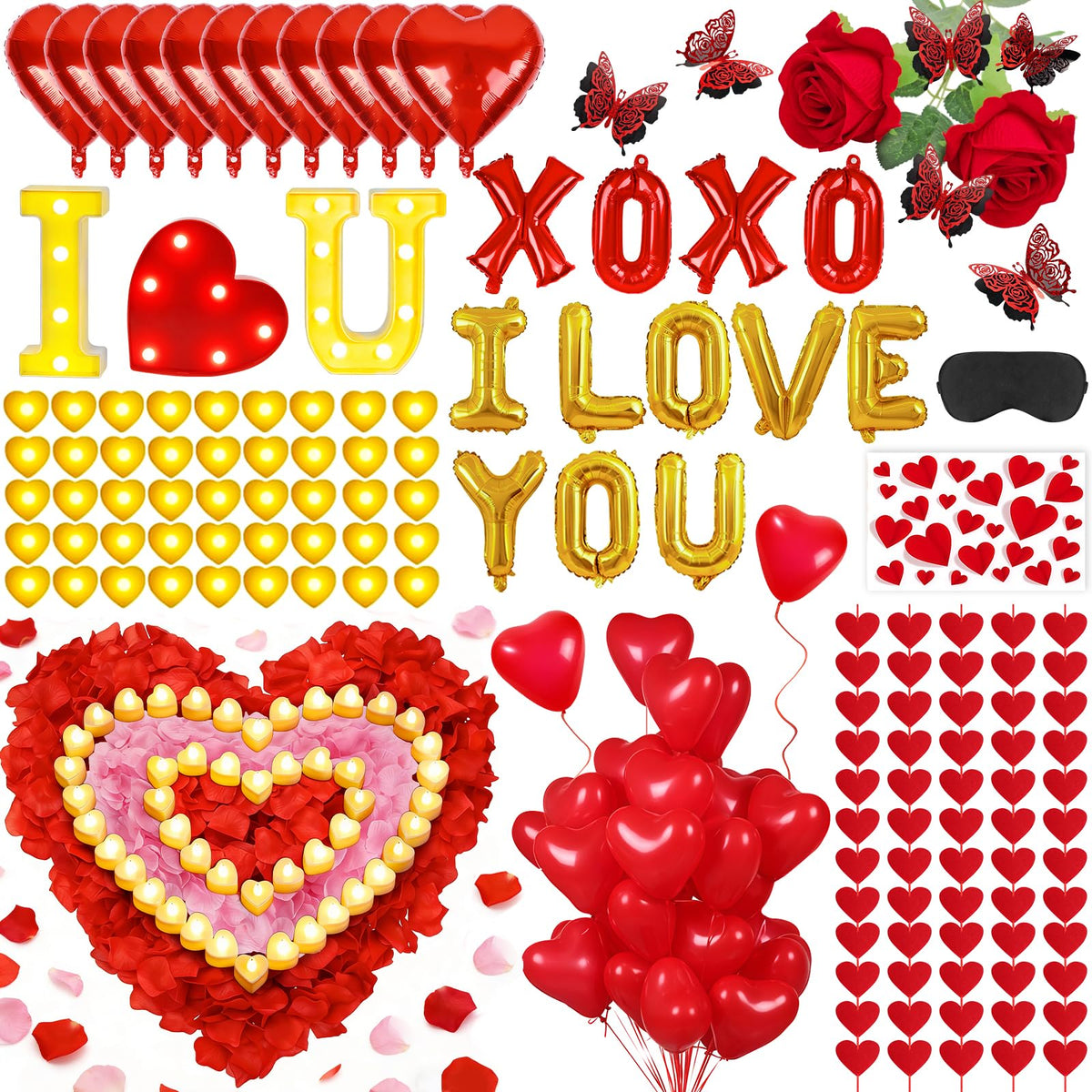 Axcoix front packaging assembled display showing full romantic set benefits