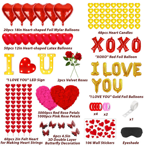 Axcoix LED I LOVE YOU sign and heart candles highlighting cozy flame-free glow
