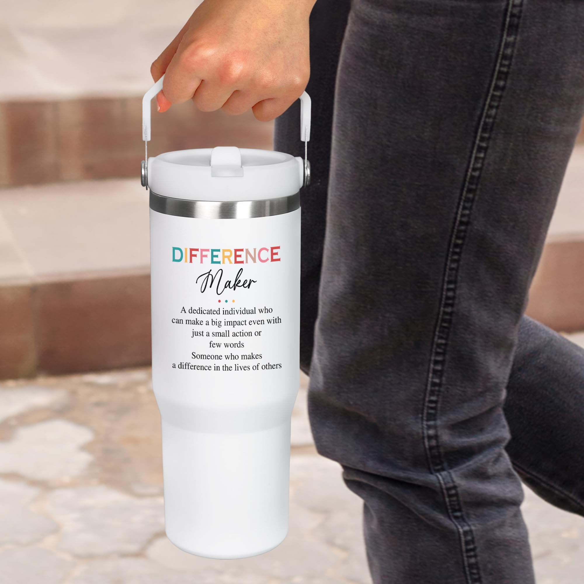AXIARA size comparison next to a standard water bottle showing 30 oz capacity