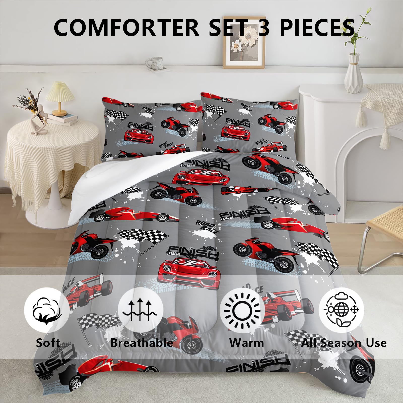 Axolotl matching pillowcases showing race-car pattern for coordinated look
