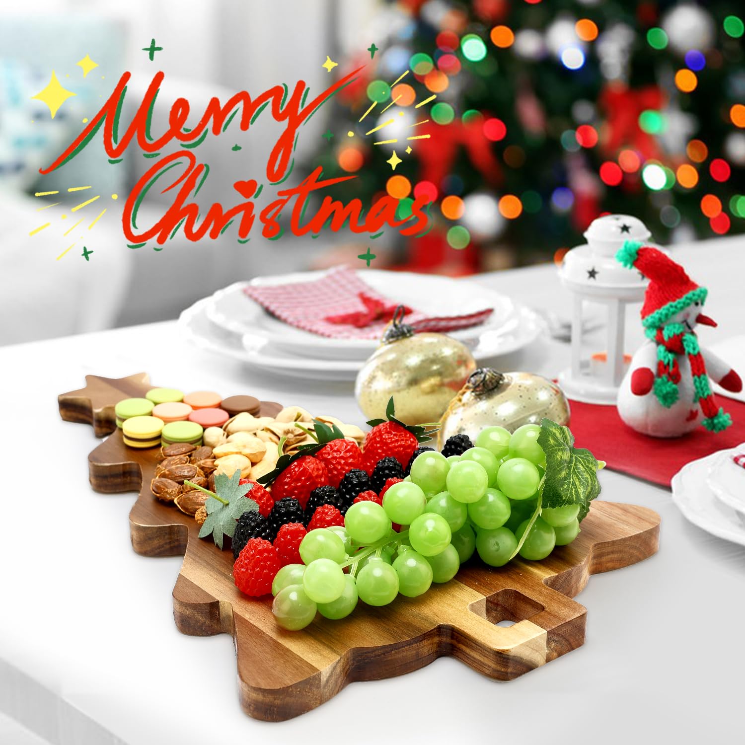 Ayiaren board arranged with cheese and fruit to show serving possibilities and presentation