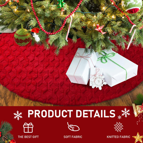 Ayieyill skirt with wrapped gifts demonstrating 48-inch coverage and scale for trees