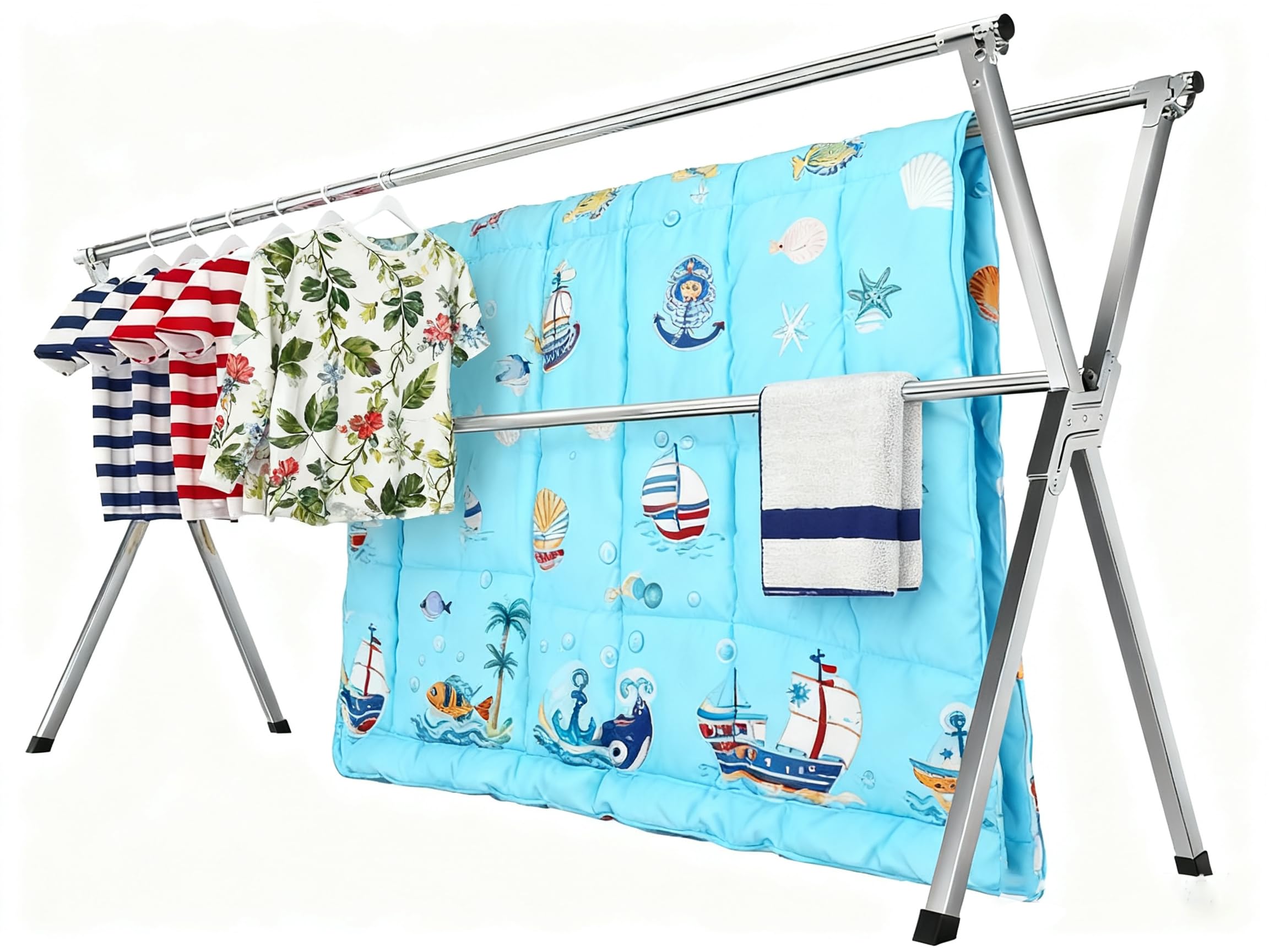 AZHZOLSK loaded with blankets demonstrating heavy-duty support up to 250 lbs