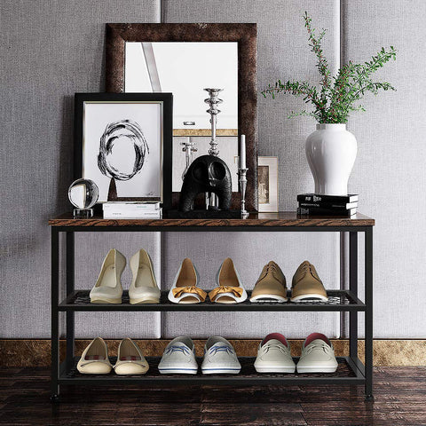 AZL1 Life Concept mesh shelf closeup with shoes showing airflow and sturdy storage