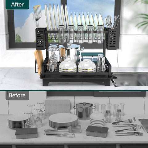 B-Land side view of cutlery and cup holders keeping utensils organized