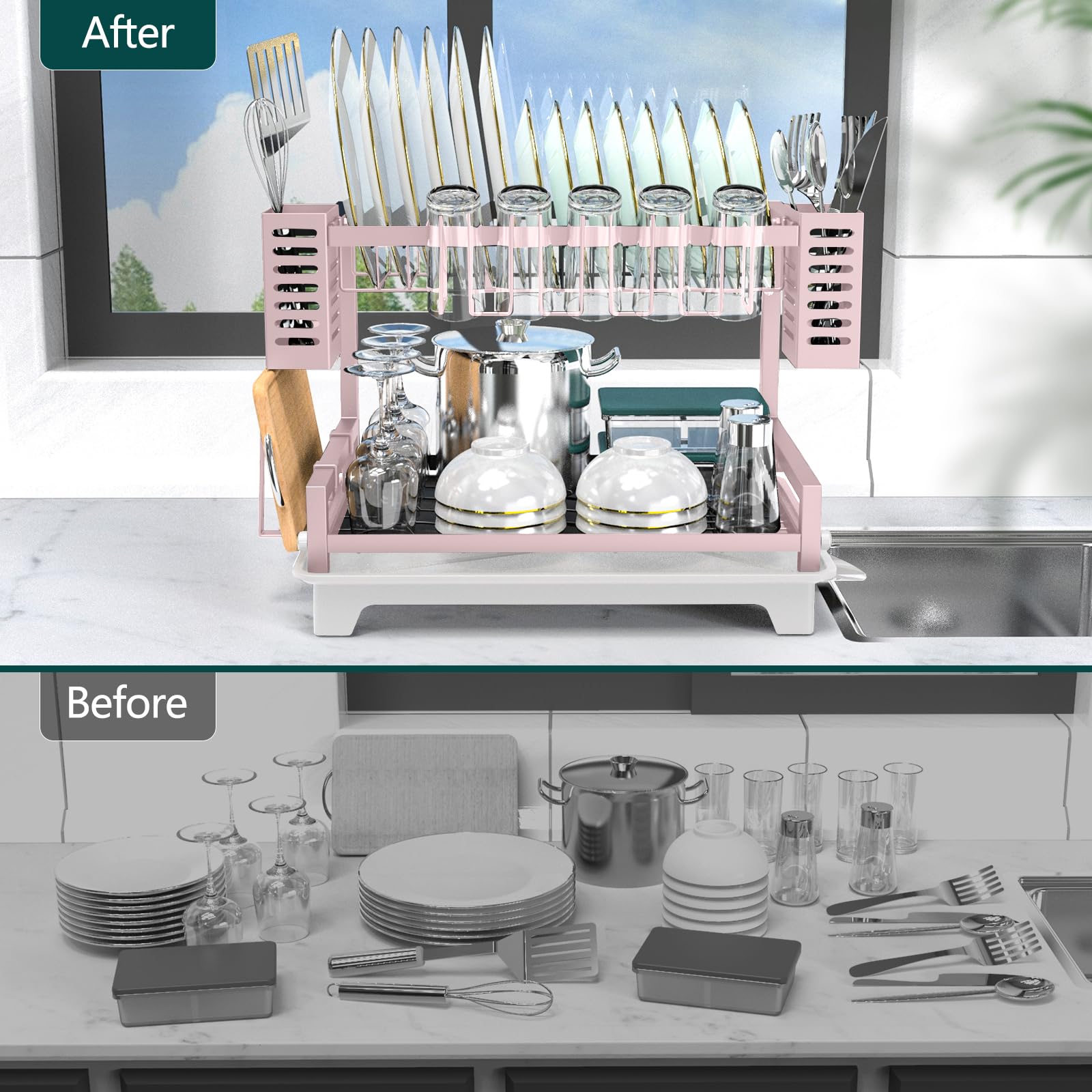 B-Land cutlery and cup holders showing separate storage for utensils and cups