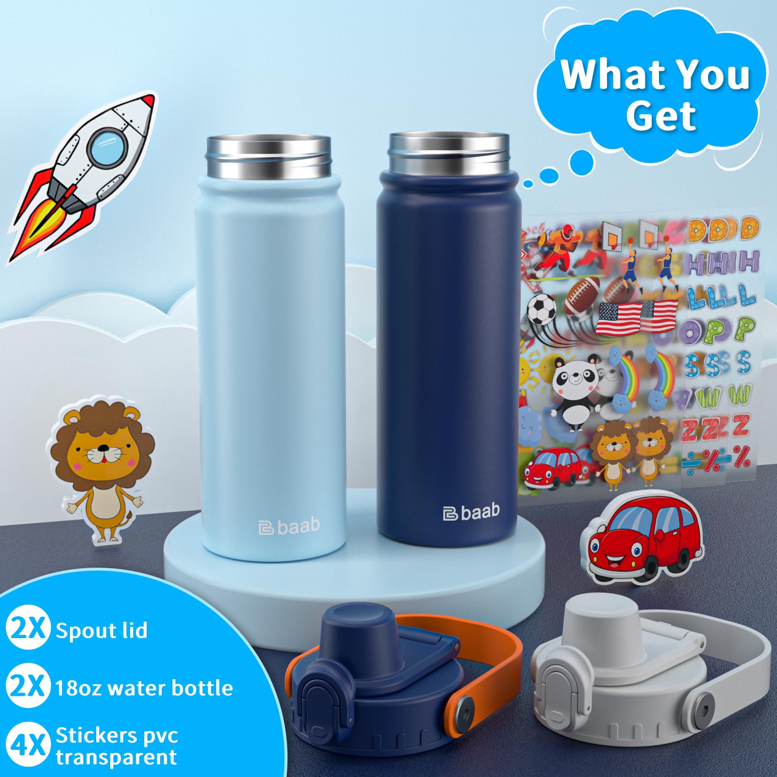 baab open lid revealing interior and spout showing hygienic, easy-to-clean access benefit