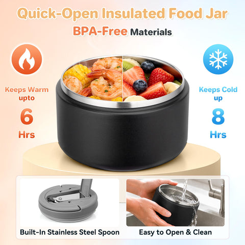 BABHAMNESS open bento with four compartments preventing food mixing and spills