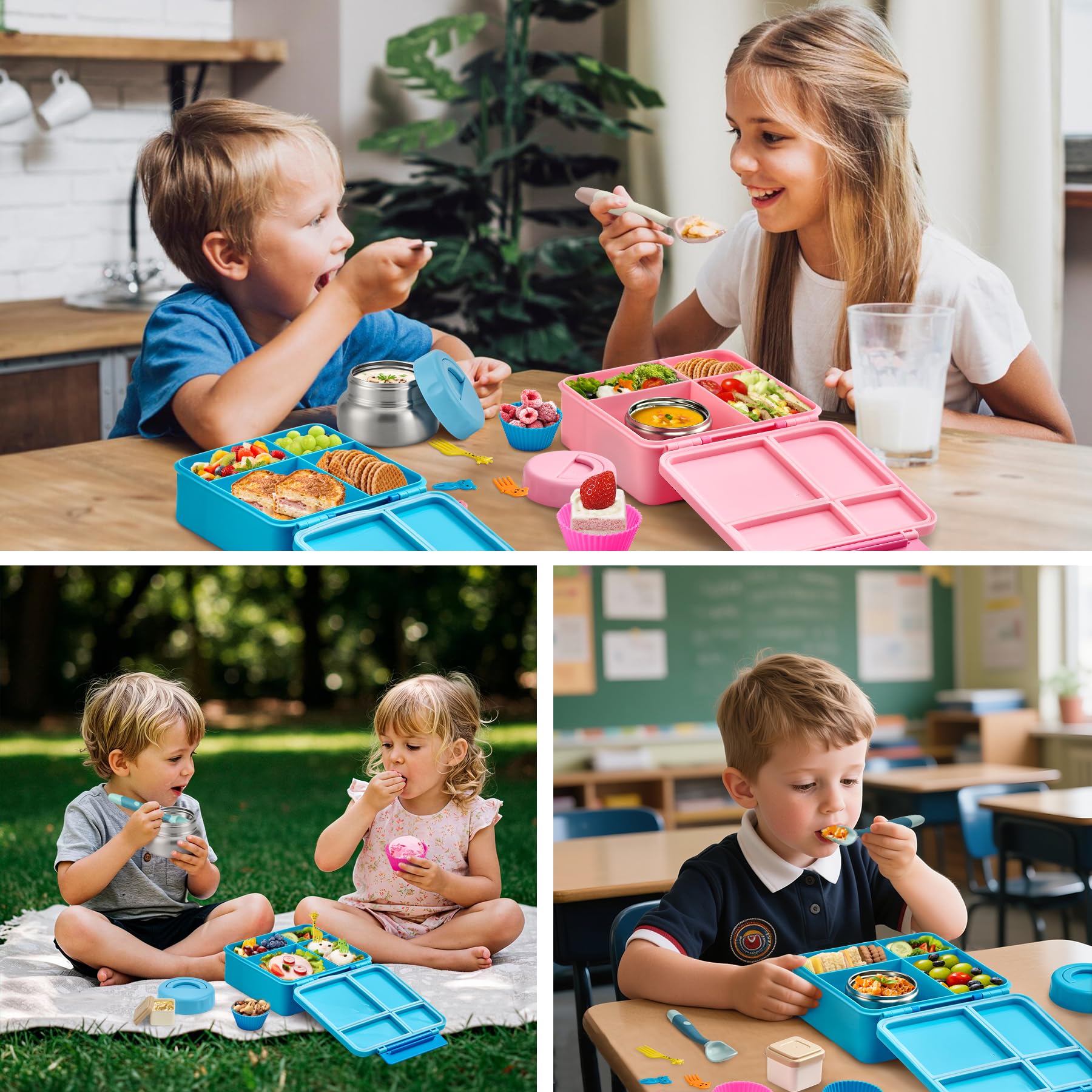 BABHAMNESS lunch set inside backpack lifestyle image showing travel-ready convenience
