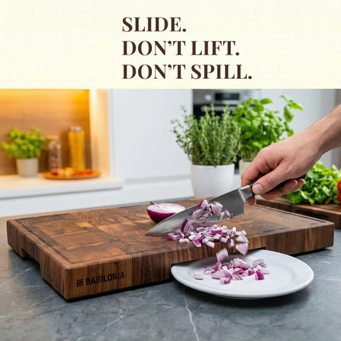 BABILONIA close-up of end-grain surface demonstrating knife-friendly self-healing benefit