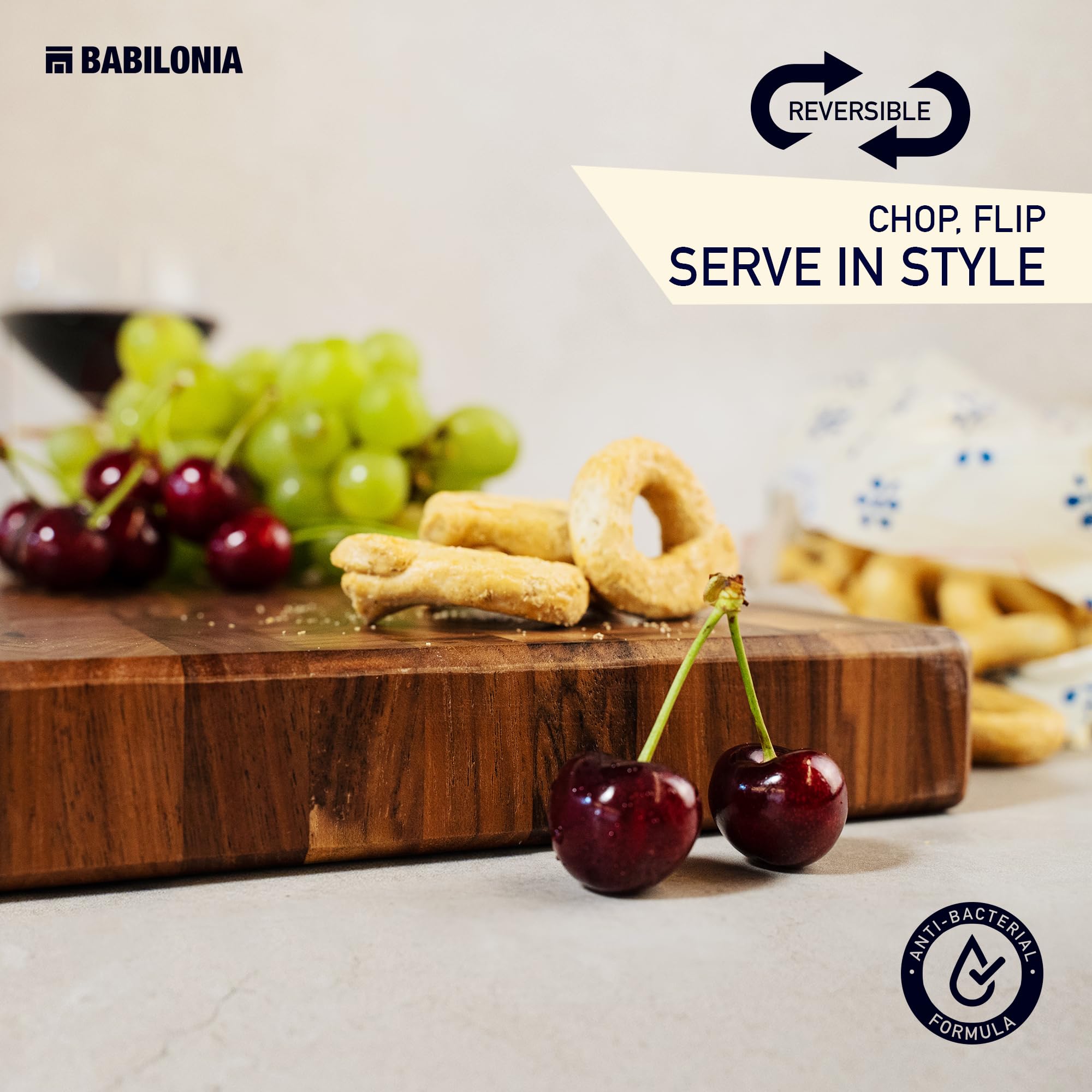 BABILONIA styled as a serving tray presenting cheese and charcuterie for entertaining