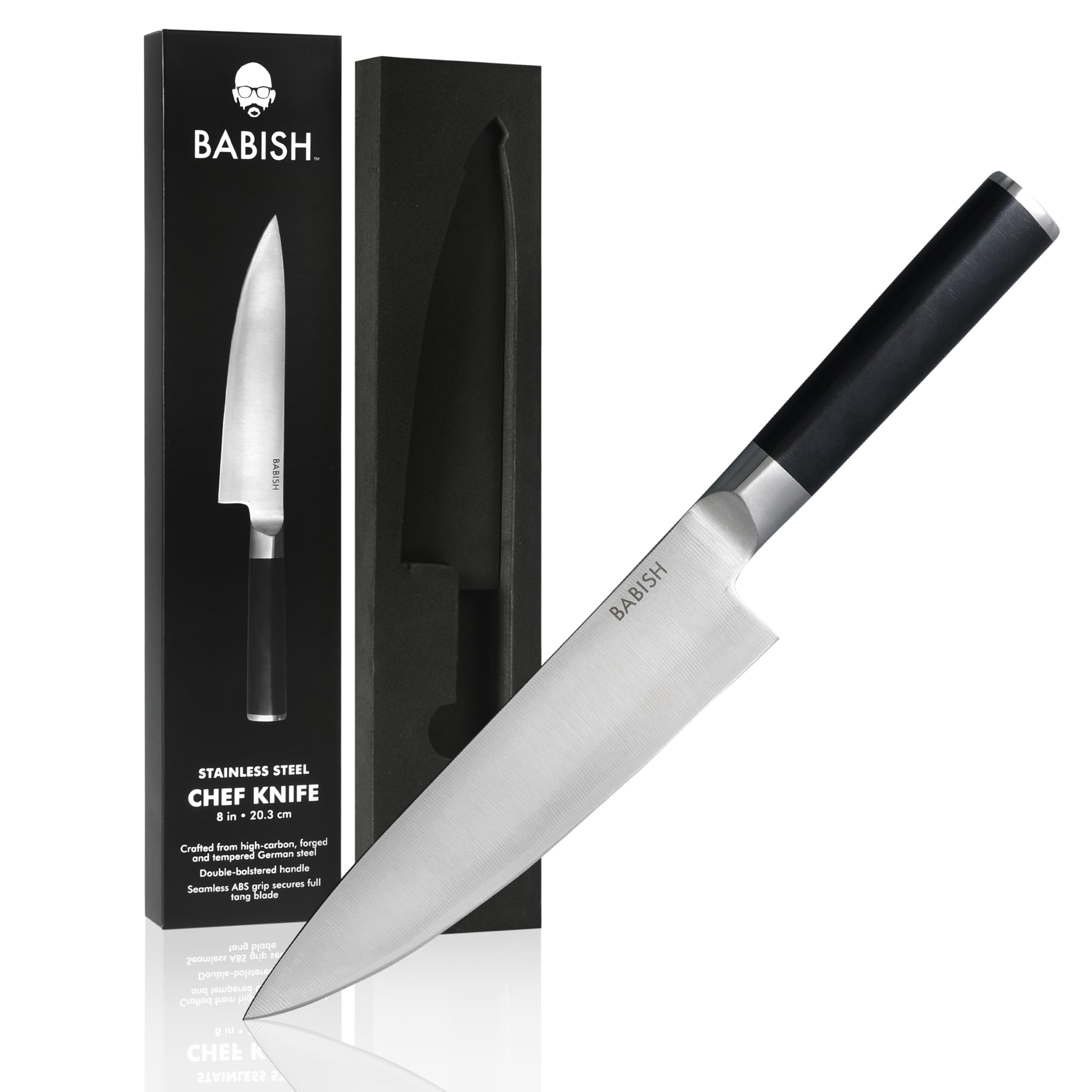 Babish front view showing blade and full profile, precise slicing benefit