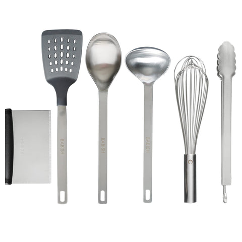 Babish utensils in use on nonstick skillet showing protection and everyday convenience
