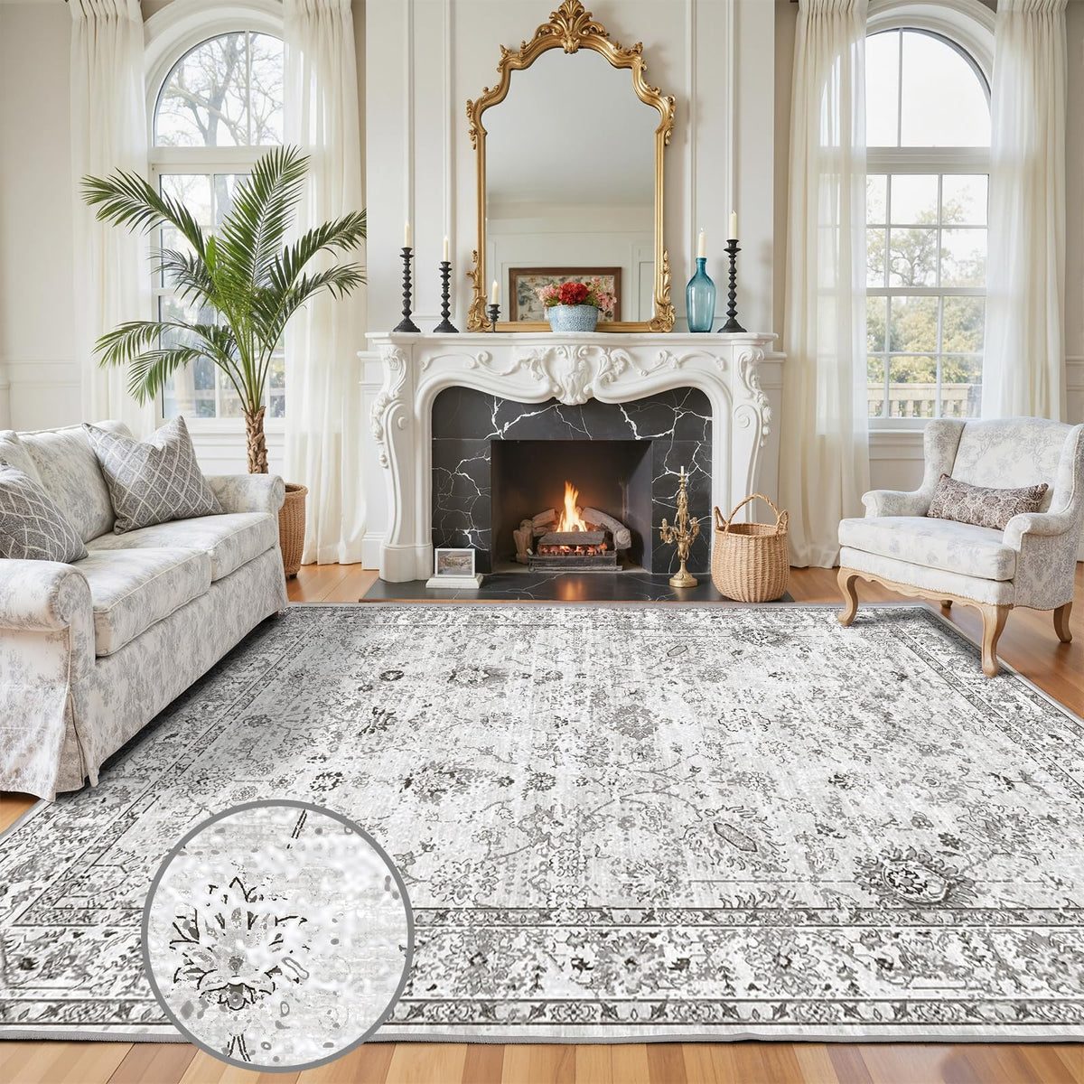 Babovid front view showing faded floral pattern and calming gray tone benefit aesthetic cohesion
