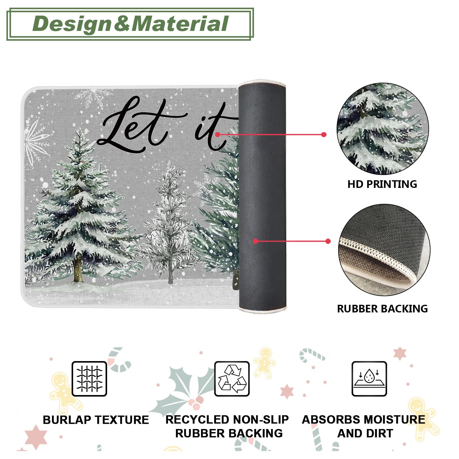 Baccessor mat styled in dining room adding holiday cozy farmhouse atmosphere
