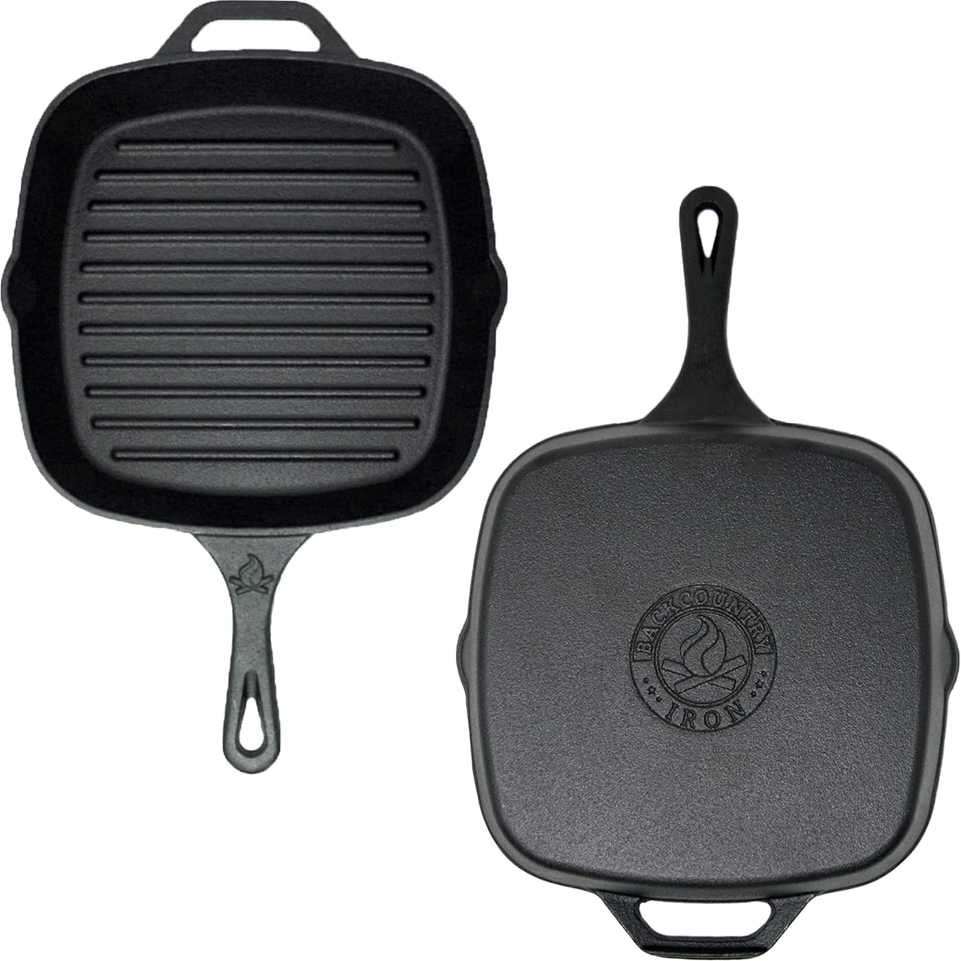 Backcountry Iron side profile showing pan depth and handle for secure handling