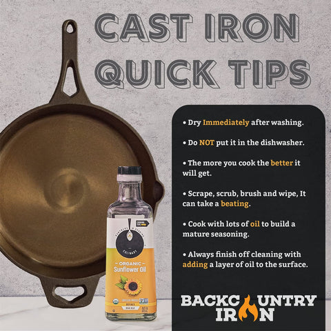 Backcountry Iron next to spatula showing size and scale for family meals