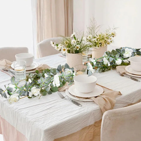 Bacucine hanging on wedding arch showing romantic event decor benefit