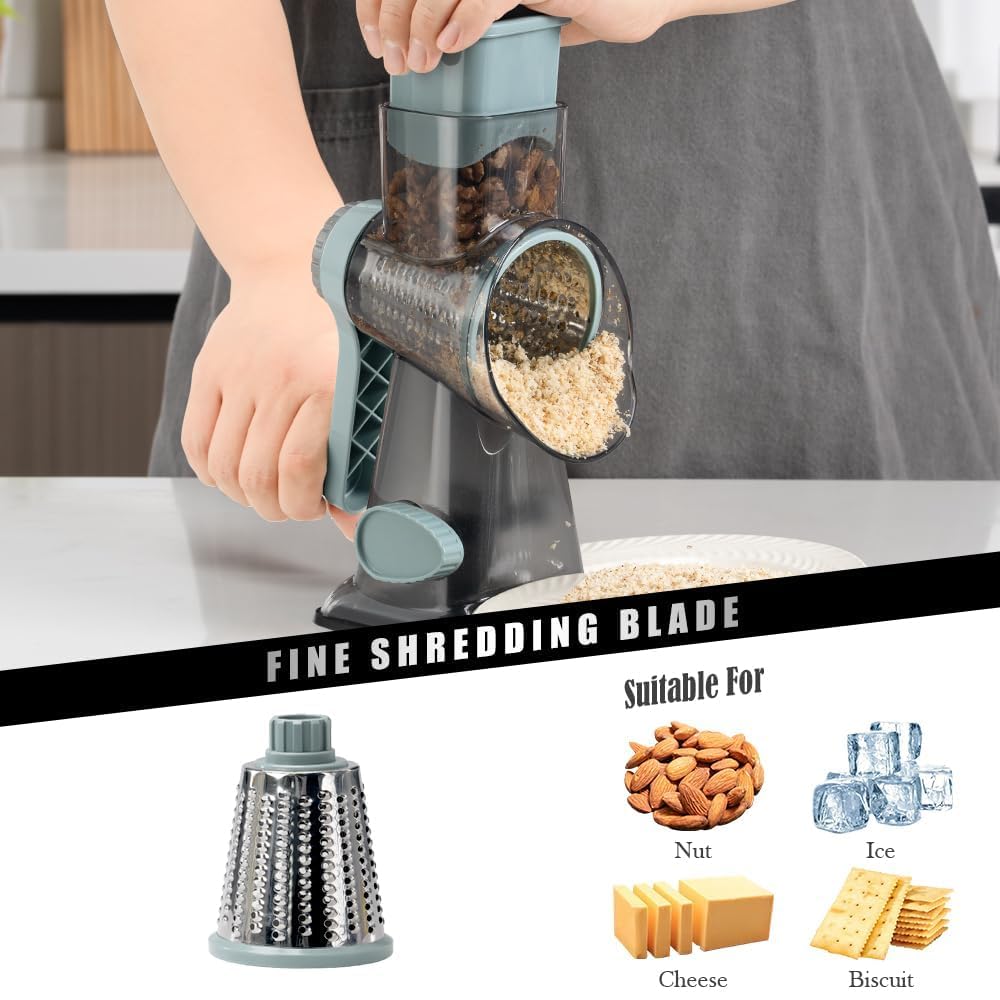 Badelite grating cheese into bowl to speed meal prep and consistency
