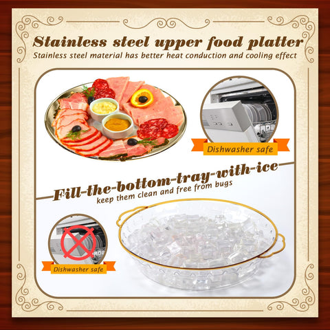 Baderke tray in use with charcuterie arranged to illustrate cooling and display benefit