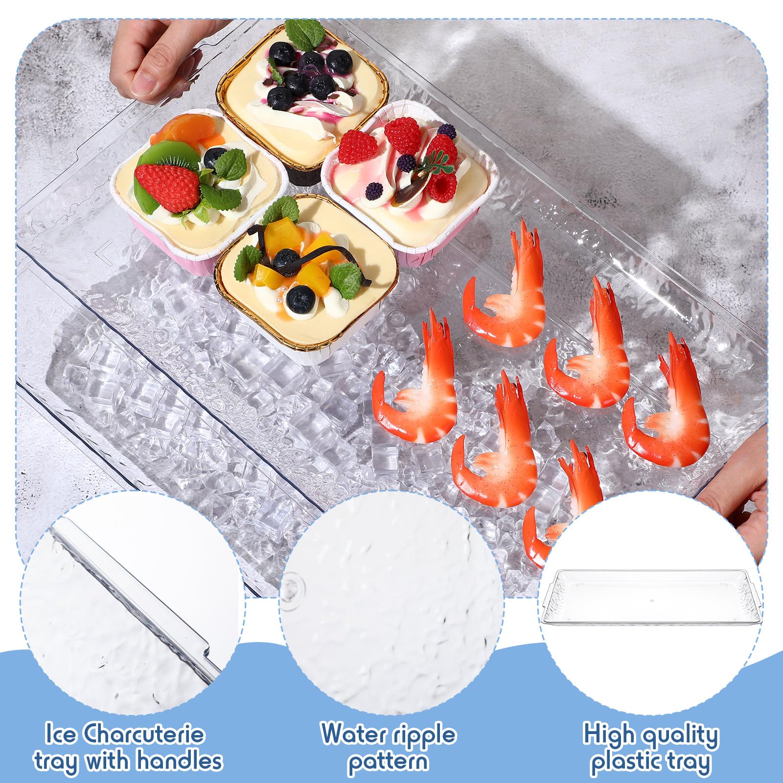 Baderke tray in use with shrimp and sauce showing chilled presentation benefit