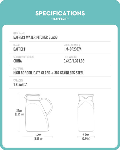 Baffect pitcher in fridge door demonstrating compact space-saving benefit