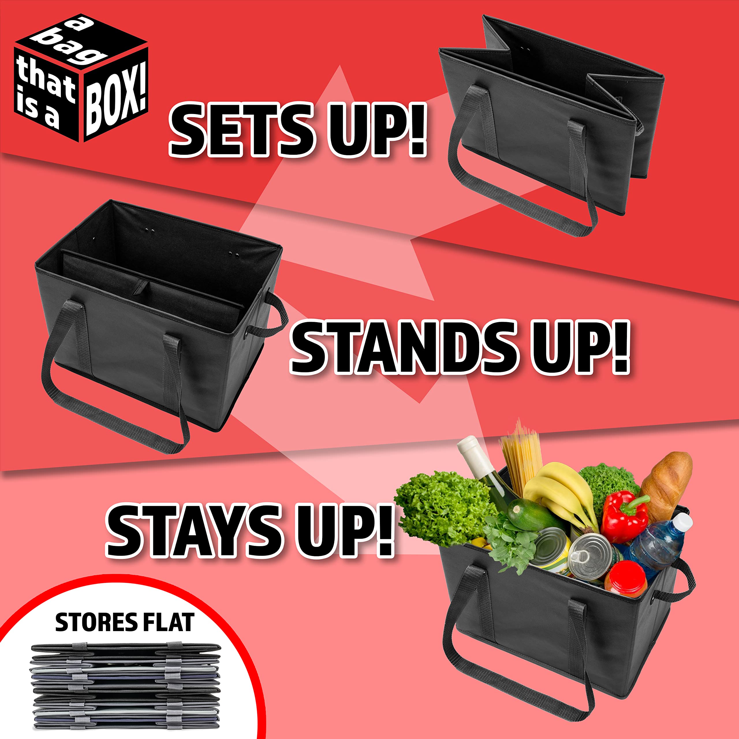 BAG-THAT! tote folded flat for compact storage and space savings