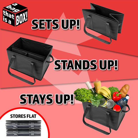 BAG-THAT! tote folded flat for compact storage and space savings