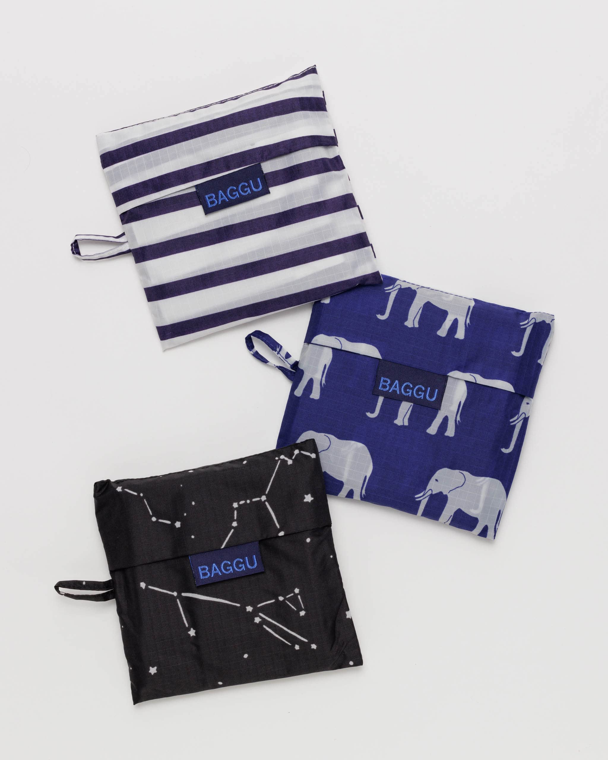 BAGGU folded into pouch demonstrating compact storage and travel convenience