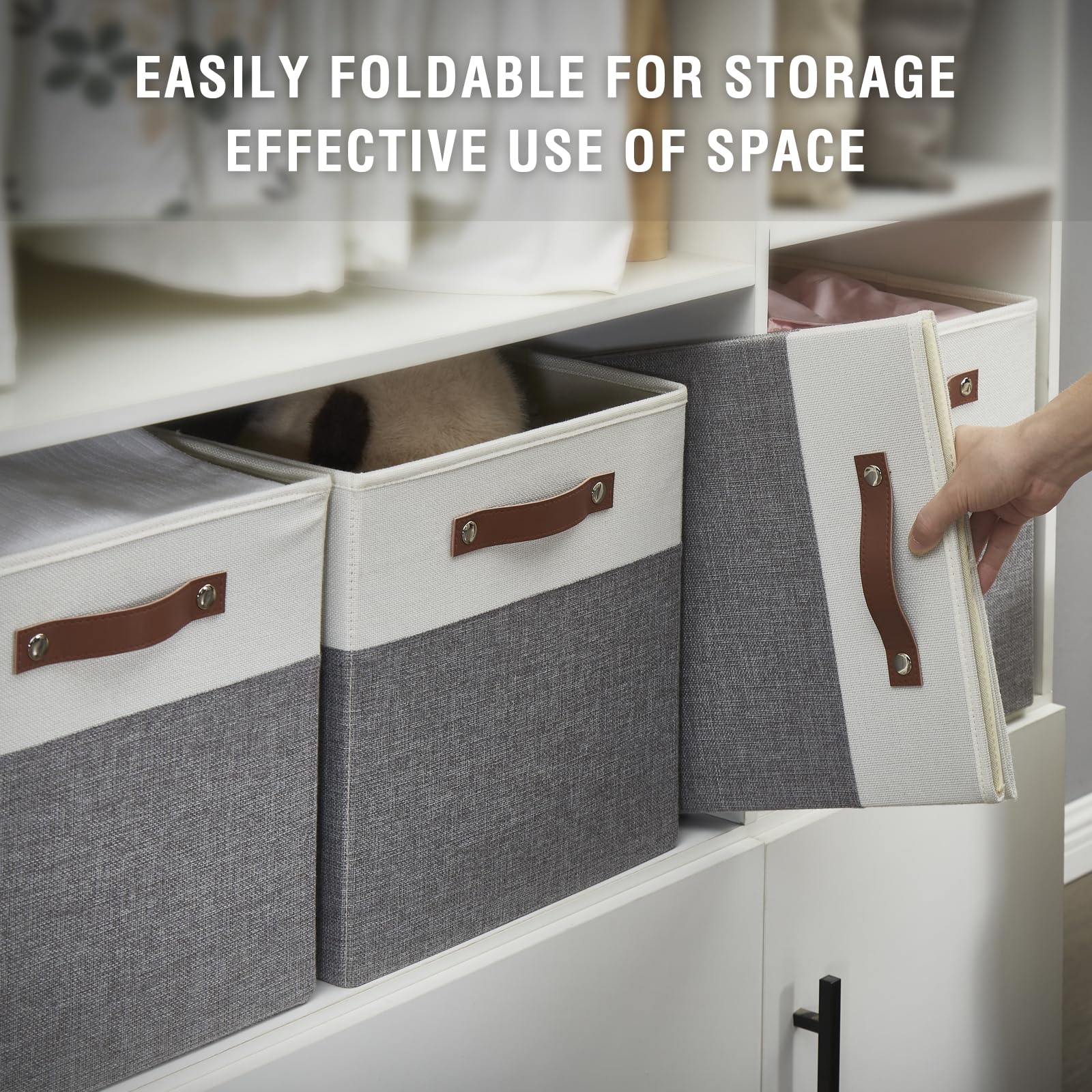 Bagnizer in cube shelf showing 13-inch fit and organized shelving benefit
