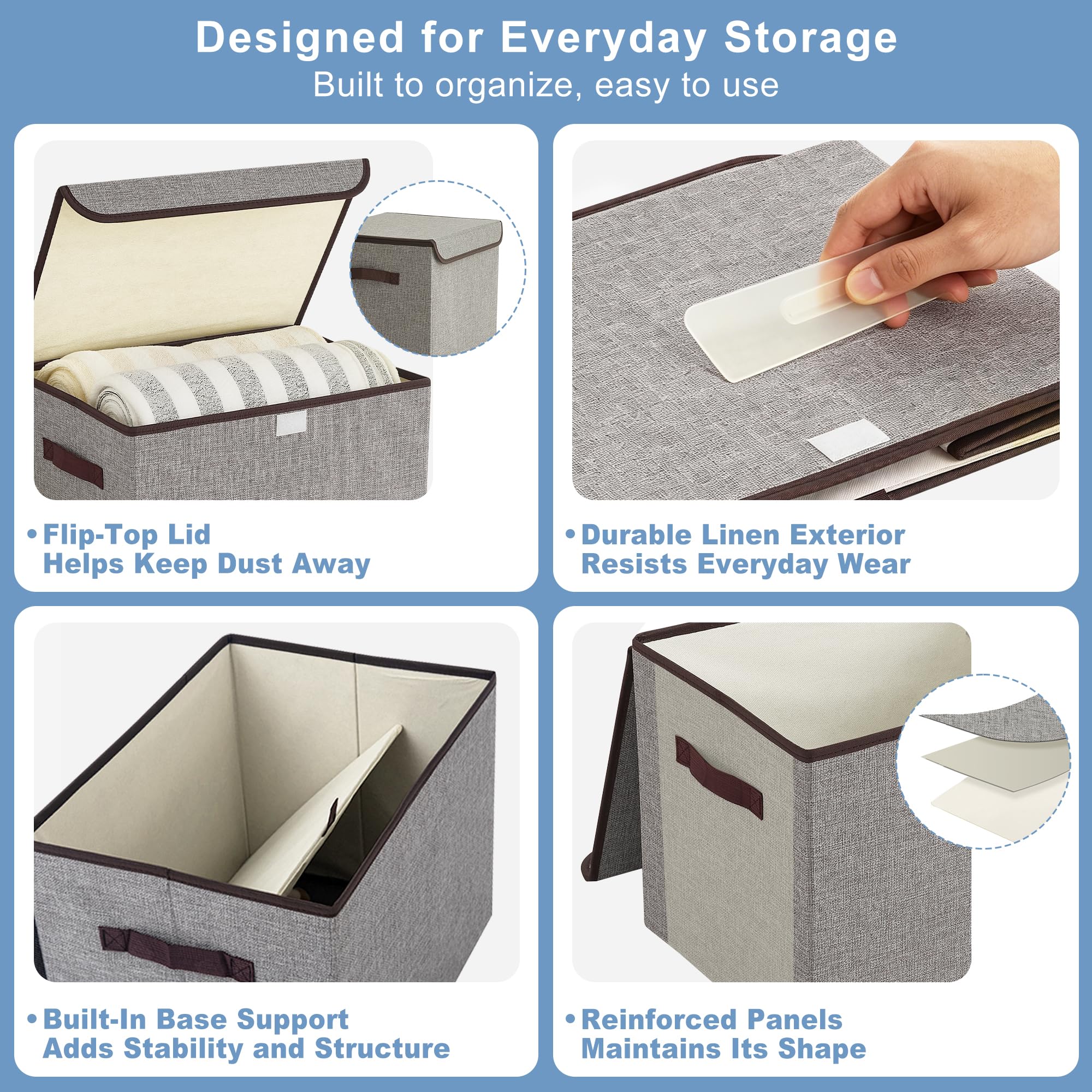Bagnizer two bins stacked on a closet shelf showing space-saving stability