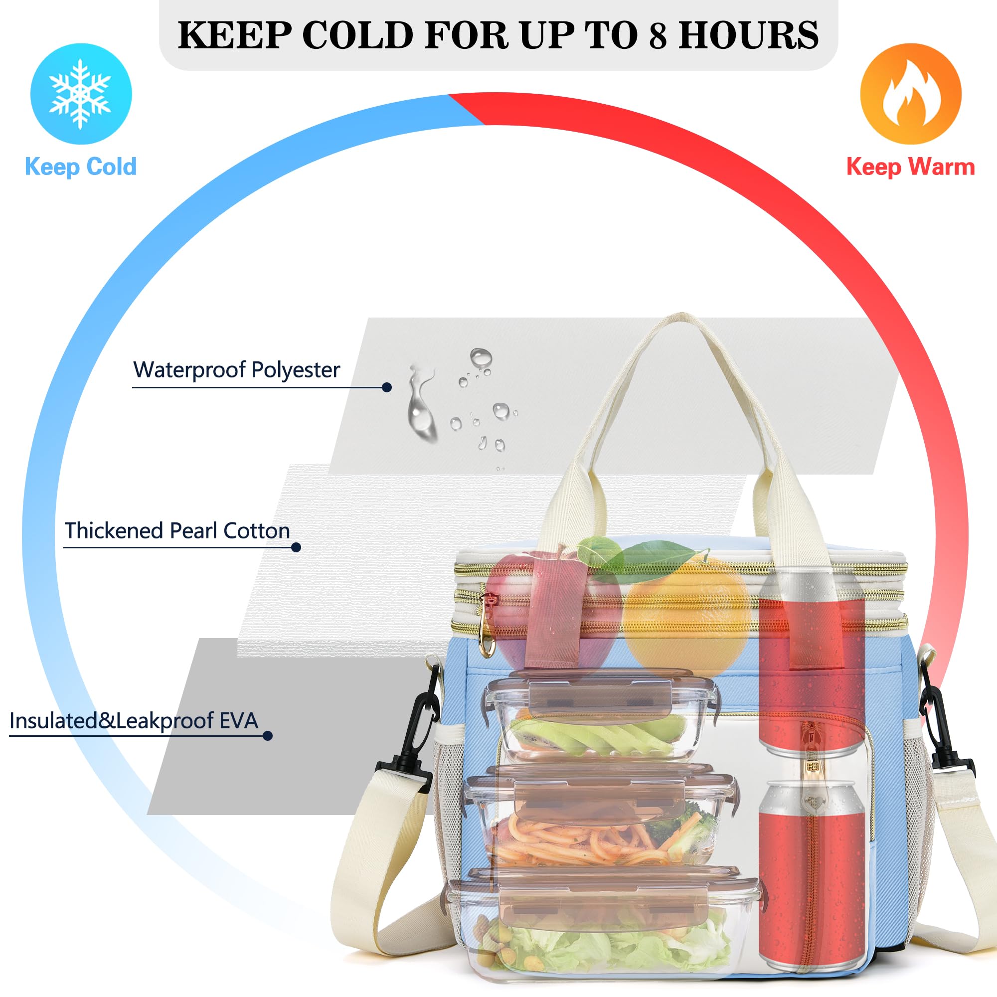 BAGNN interior mesh pocket storing cutlery for organized meals