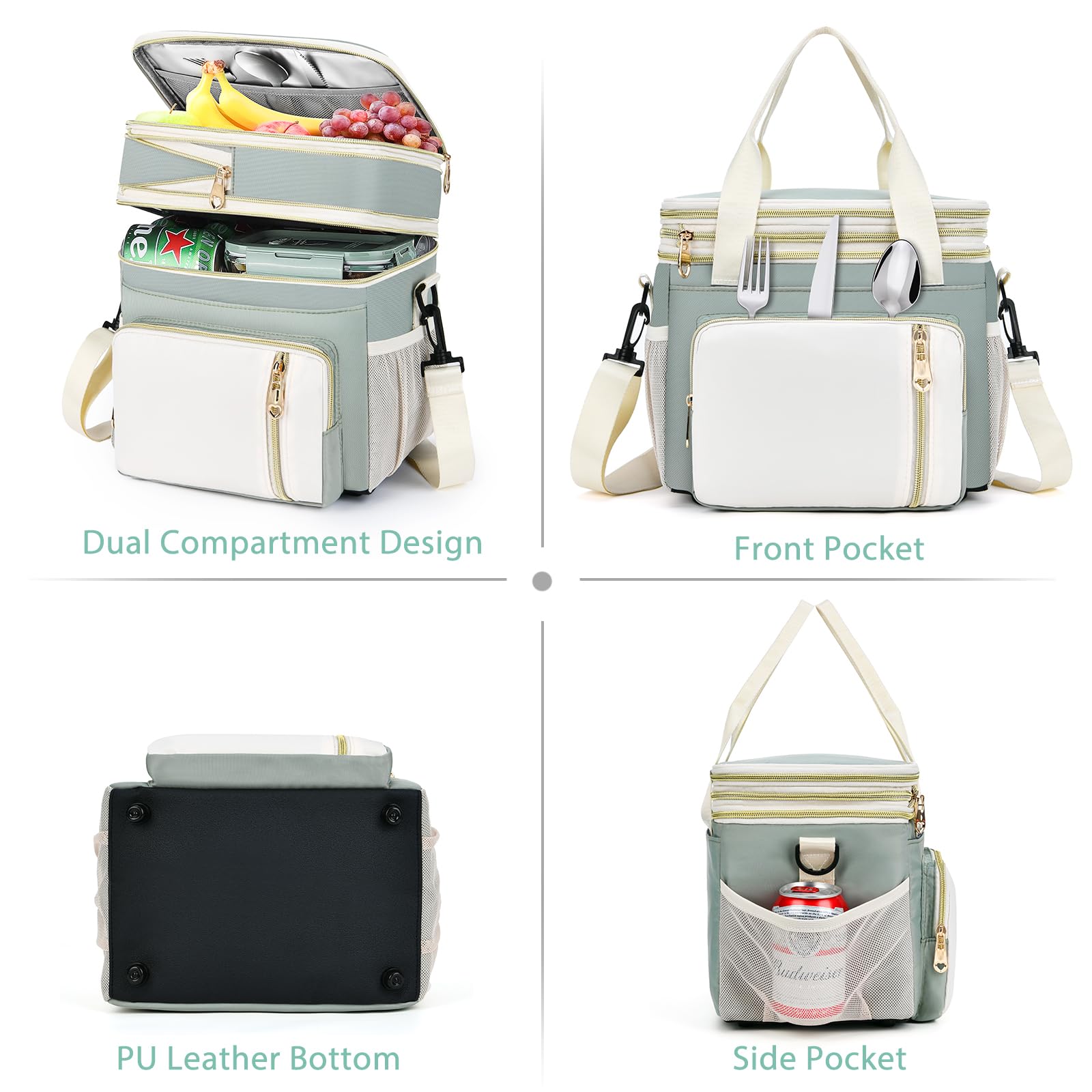BAGNN side pockets holding water bottles, secures drinks during transit