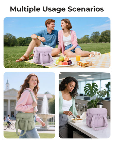 BAGSMART in a picnic scene illustrating fashionable lunch tote for on-the-go outings