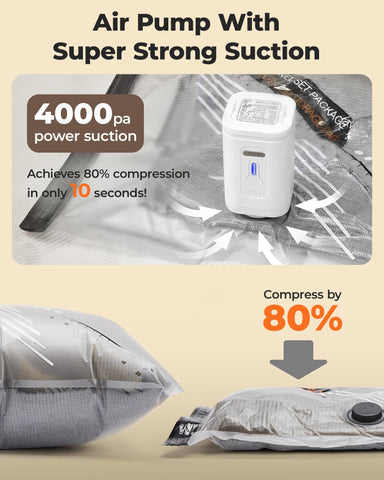 BAGSMART double-zip and triple-seal valve detail for leak-proof protection