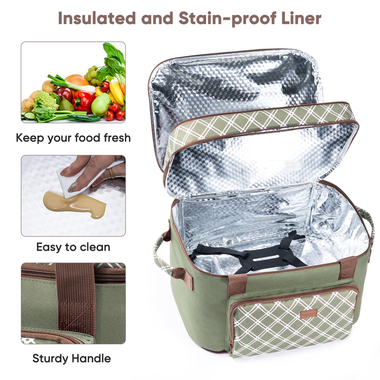 BAGSPRITE dual top handles carried by hand offering comfortable grab-and-go transport