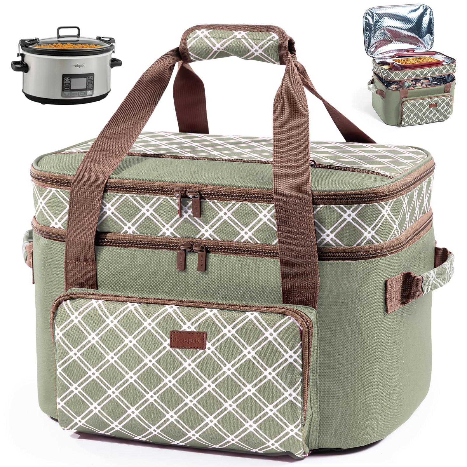 BAGSPRITE front view closed showing sleek insulated carrier and easy transport benefit