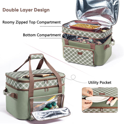 BAGSPRITE open top with oval slow cooker inside for secure loading and spill prevention