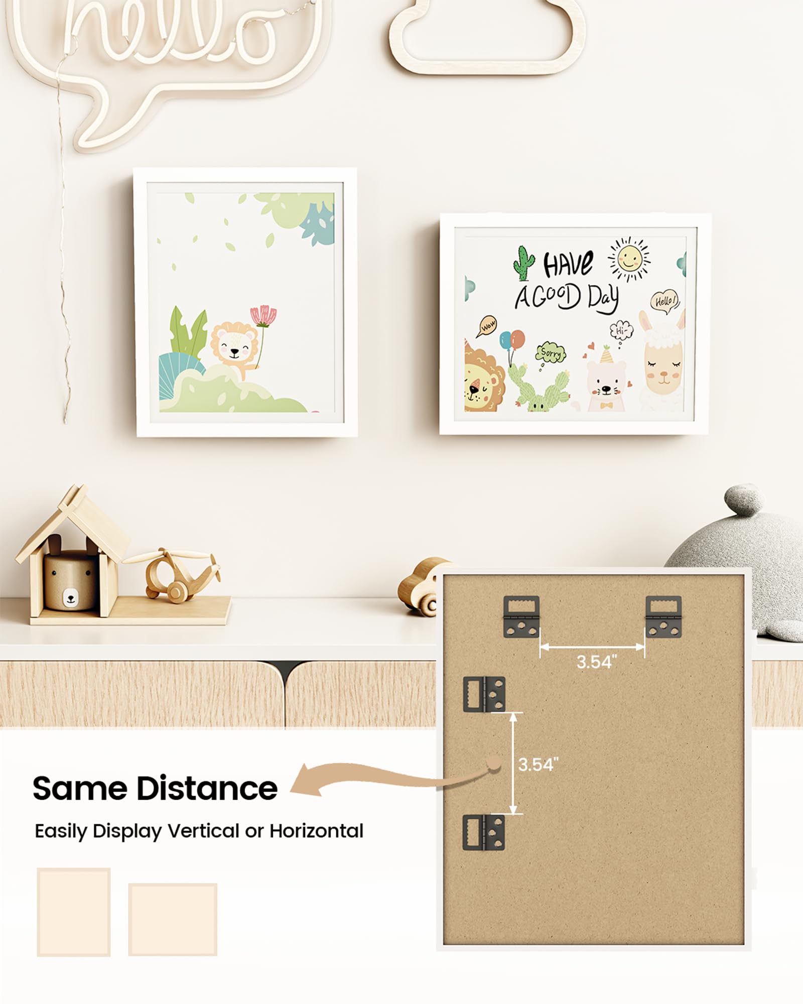 BAIJIALI frame in use with child changing drawing to boost confidence