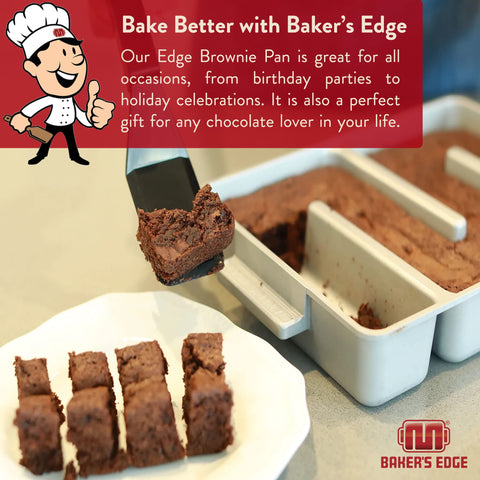 Baker's Edge pan under broiler with golden top showing finishing browning ability