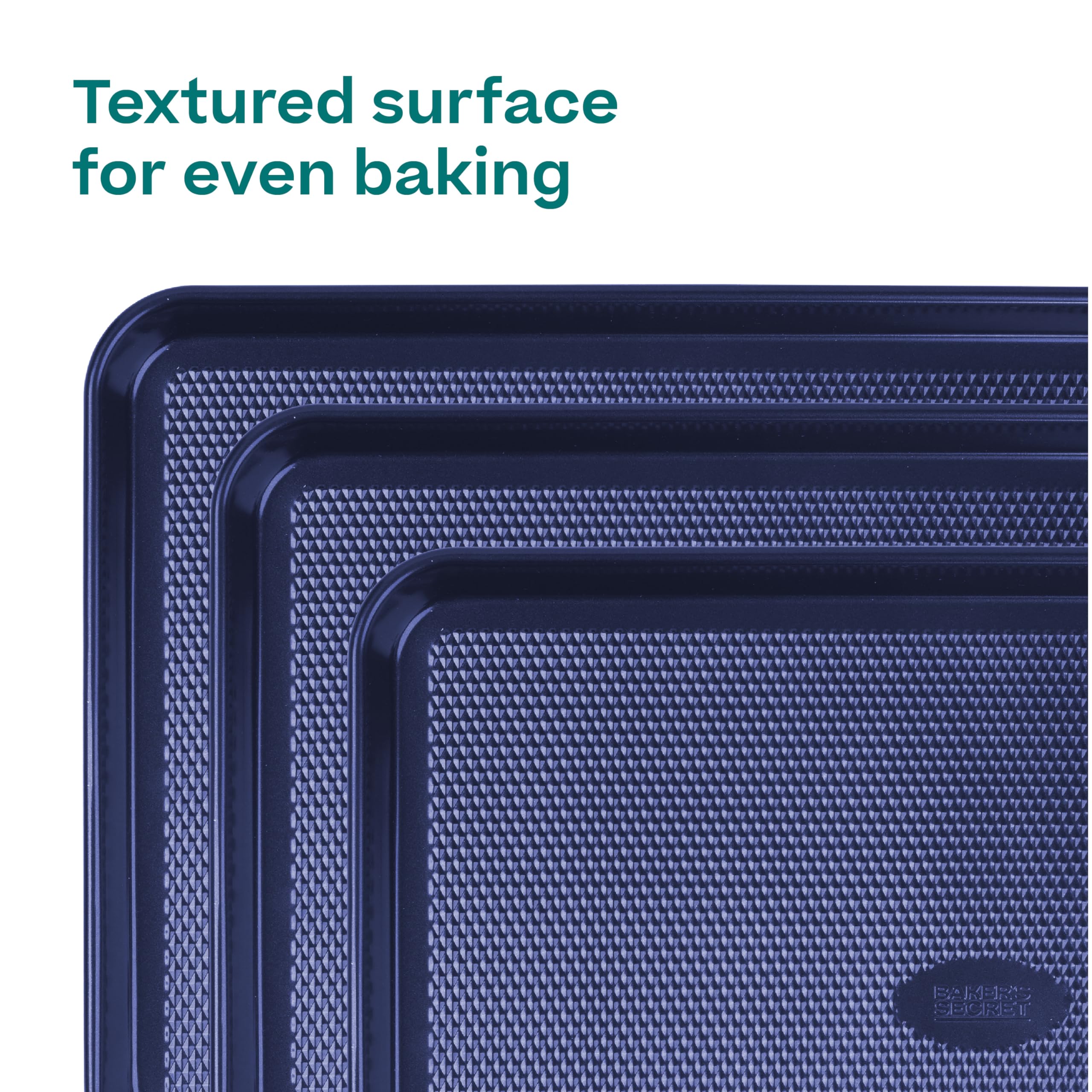 Baker's Secret nonstick surface being wiped clean to show easy release benefit